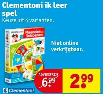 Kruidvat Clementoni ik leer spel aanbieding