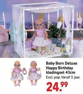 Multi bazar Baby born deluxe happy birthday kledingset aanbieding