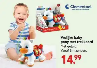 Multi bazar Vrolijke baby pony met trekkoord aanbieding