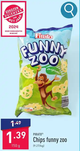 ALDI PIRATO Chips funny zoo 150g aanbieding