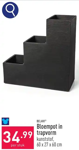 ALDI BELAVI Bloempot in trapvorm 60 x 27 x 60cm aanbieding