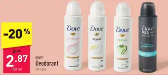 ALDI Dove Deodorant 150mL aanbieding