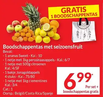 Intermarché Boodschappentas met seizoensfruit aanbieding