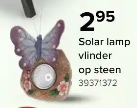 Euroshop Solar lamp vlinder op steen aanbieding