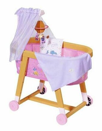 ToyChamp BABY Born Wieg met stoffenhemel en mobieltje aanbieding