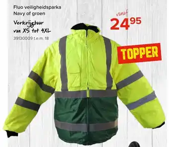 Fluo veiligheidsparka Navy of groen