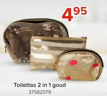 Toilettas 2 in 1 goud