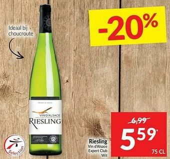 Intermarché Riesling vin d’alsace expert club wit aanbieding