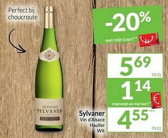 Intermarché Sylvaner vin d’alsace hauller wit aanbieding