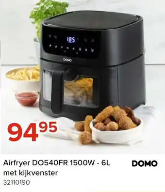 Euroshop DOMO Airfryer DO540FR 1500W - 6L met kijkvenster aanbieding