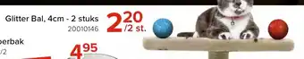 Euroshop Glitter Bal, 4cm - 2 stuks aanbieding