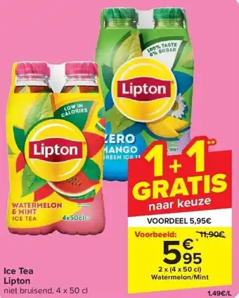 Carrefour Ice Tea Lipton aanbieding
