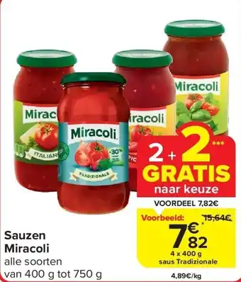 Carrefour Sauzen Miracoli aanbieding