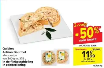 Carrefour Quiches Artisan Gourmet aanbieding