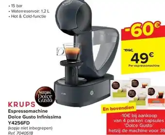 Carrefour Espressomachine Dolce Gusto Infi nissima Y4256FD aanbieding