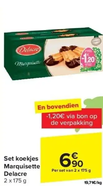 Carrefour Set koekjes Marquisette Delacre aanbieding
