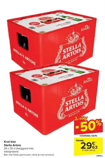 Carrefour Krat bier Stella Artois aanbieding
