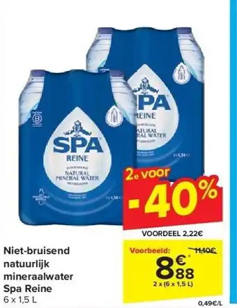 Carrefour Niet-bruisend natuurlijk mineraalwater Spa Reine aanbieding