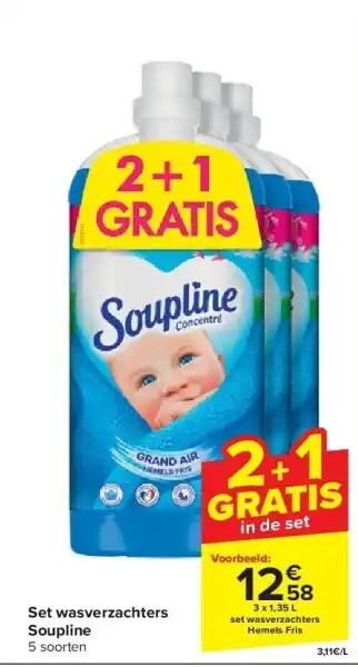 Carrefour Set wasverzachters Soupline aanbieding
