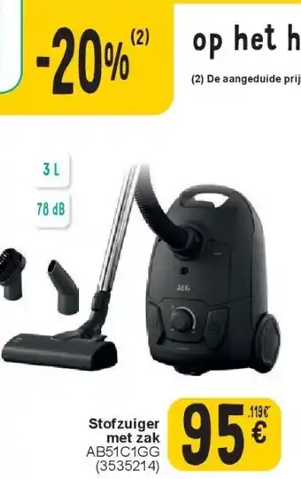 Cora Stofzuiger met zak aanbieding