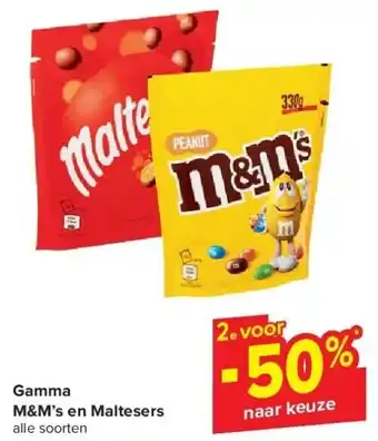 Carrefour Gamma M&M’s en Maltesers aanbieding