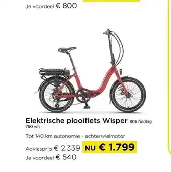 Molecule Elektrische plooifiets Wisper 806 folding aanbieding