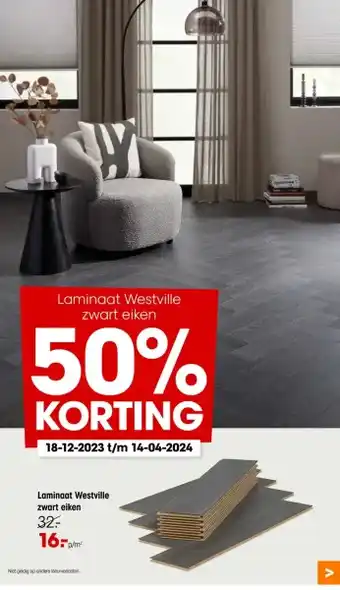 Kwantum Laminaat Westville zwart eiken aanbieding