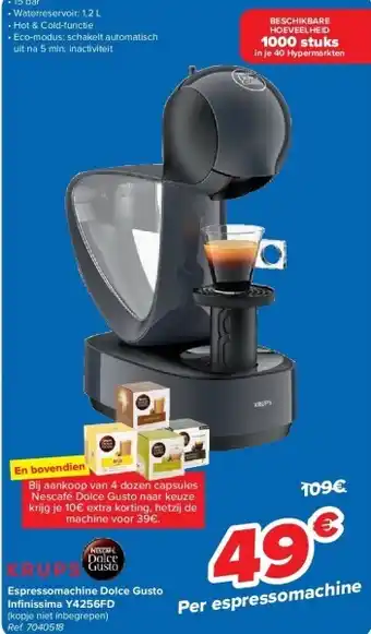 Carrefour Espressomachine Dolce Gusto Infi nissima Y4256FD aanbieding