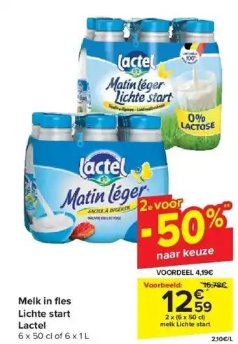 Carrefour Melk in fl es Lichte start Lactel aanbieding