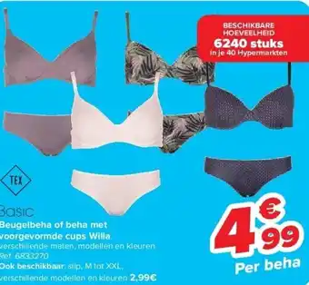 Carrefour Beugelbeha of beha met voorgevormde cups Willa aanbieding