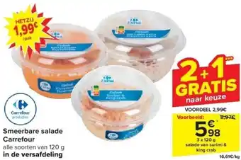 Carrefour Smeerbare salade Carrefour aanbieding