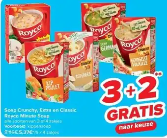 Carrefour Soep Crunchy, Extra en Classic Royco Minute Soup aanbieding