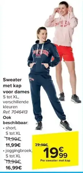 Carrefour Sweater met kap voor dames aanbieding