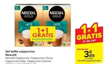 Carrefour Set ko e cappuccino Nescafé aanbieding