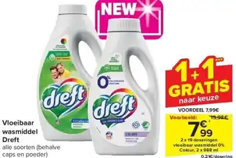 Carrefour Vloeibaar wasmiddel Dreft aanbieding