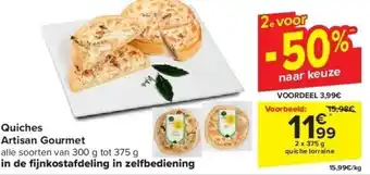 Carrefour Quiches Artisan Gourmet aanbieding