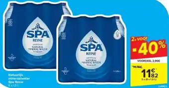 Carrefour Natuurlijk mineraalwater Spa Reine aanbieding
