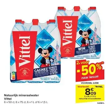 Carrefour Natuurlijk mineraalwater Vittel aanbieding