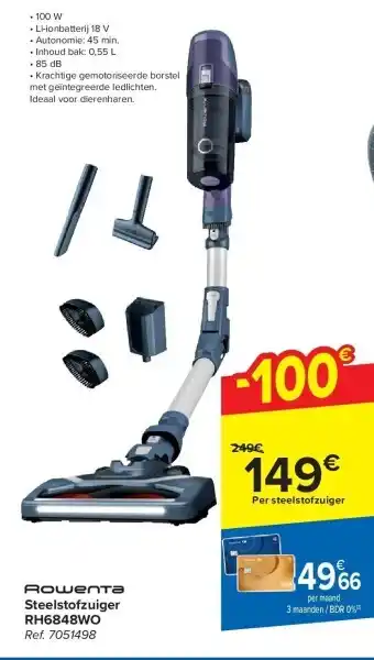 Carrefour Steelstofzuiger RH6848WO aanbieding