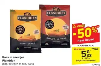 Carrefour Kaas in sneetjes Flandrien aanbieding