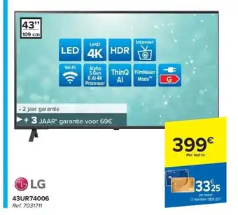 Carrefour Lg 43UR74006 UHD 4K LED aanbieding
