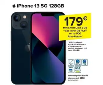 Carrefour iPhone 13 5G 128GB aanbieding