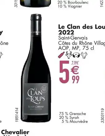 Cora Le Clan des Loups 2022 Saint-Gervais Côtes du Rhône Villages AOP, MP, 75 cl aanbieding