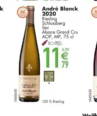 Cora André Blanck 2020 Riesling Schlossberg Sec Alsace Grand Cru AOP, MP, 75 cl aanbieding