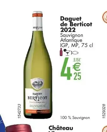 Daguet de Berticot 2022 Sauvignon Atlantique IGP, MP, 75 cl