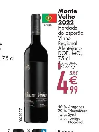 Cora Monte Velho 2022 Herdade do Esporão Vinho Regional Alentejano DOP, MO, 75 cl aanbieding