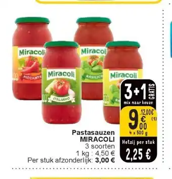 Cora Pastasauzen MIRACOLI aanbieding