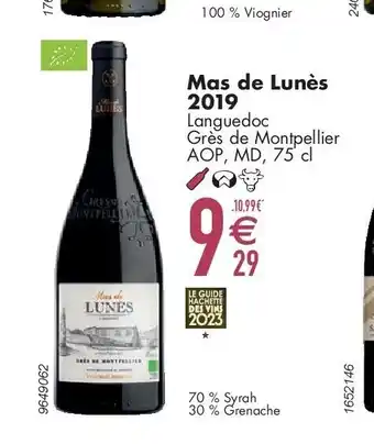 Cora Mas de Lunès 2019 Languedoc Grès de Montpellier AOP, MD, 75 cl aanbieding