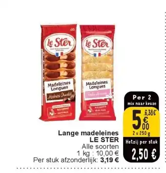 Cora Lange madeleines LE STER aanbieding