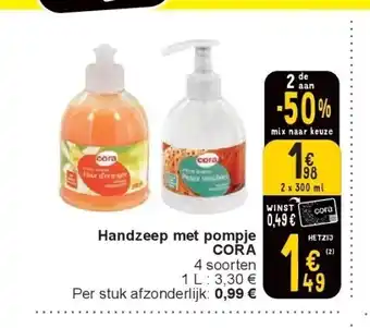 Cora Handzeep met pompje CORA aanbieding